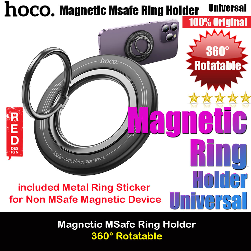 Picture of Hoco Magnetic MSafe Ring Holder Phone Grip and Kickstand Stand 360 Degree Rotatable (Black) Red Design- Red Design Cases, Red Design Covers, iPad Cases and a wide selection of Red Design Accessories in Malaysia, Sabah, Sarawak and Singapore 