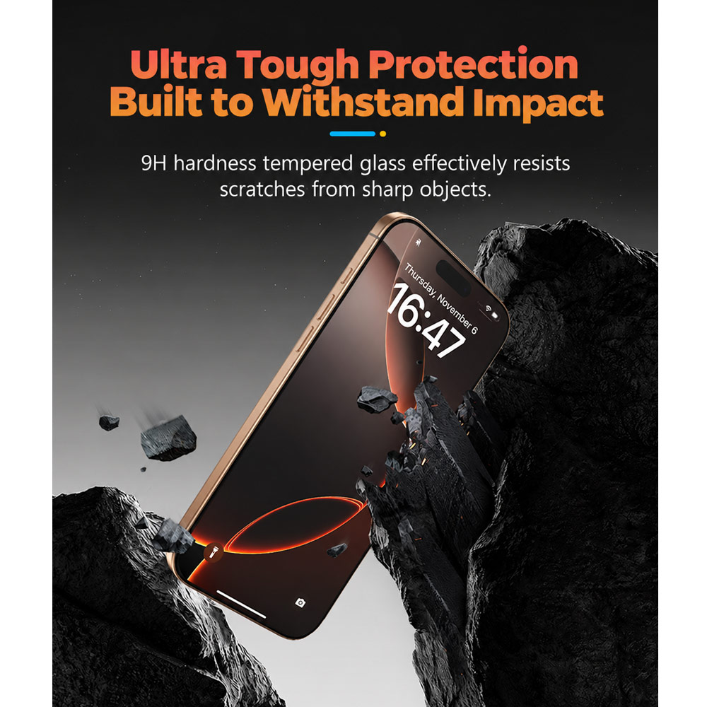 Picture of Apple iPhone 18 Pro Screen Protector | Hoda 3D Anti Reflection Matte Tempered Glass Screen Protector for iPhone 18 Pro Dust Free Helper included - Matte