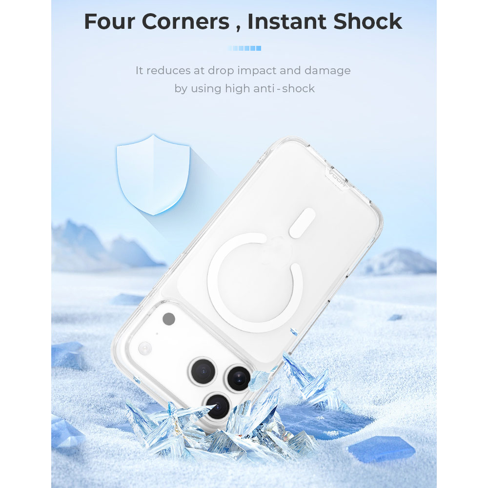 Picture of Apple iPhone 18 Pro Max Case | Hoda Crystal Pro Case with Military Standard MagSafe Enhanced with PureSurface TM with Camera Button for iPhone 18 Pro Max - Clear Black
