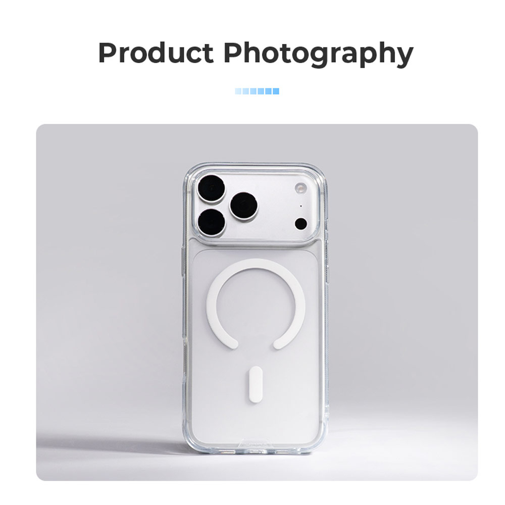 Picture of Apple iPhone 18 Pro Case | Hoda Crystal Pro Case with Military Standard MagSafe Enhanced with PureSurface TM with Camera Button for iPhone 18 Pro - Clear
