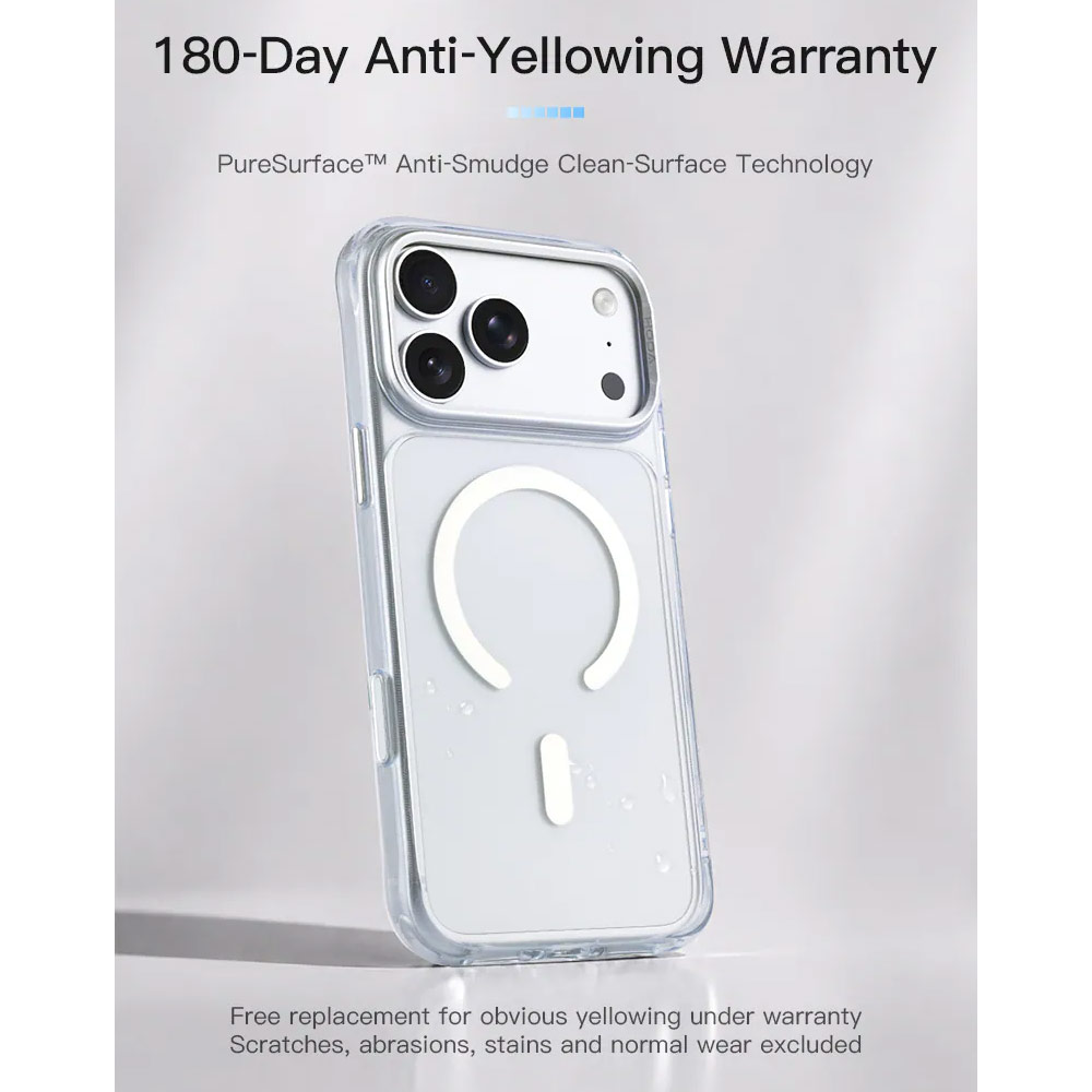 Picture of Apple iPhone 18 Pro Case | Hoda Crystal Ultra Case with Military Standard MagSafe Pure Surface TM with Camera Button for iPhone 18 Pro - Clear