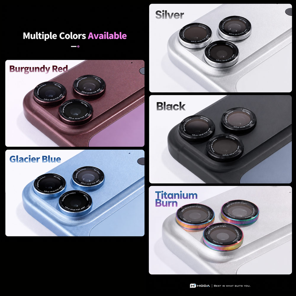 Picture of Apple iPhone 18 Pro Max  | Hoda Sapphire Lens Protector (Monocular Like Design) for iPhone 18 Pro |18 Pro Max - Blue (3PCS)