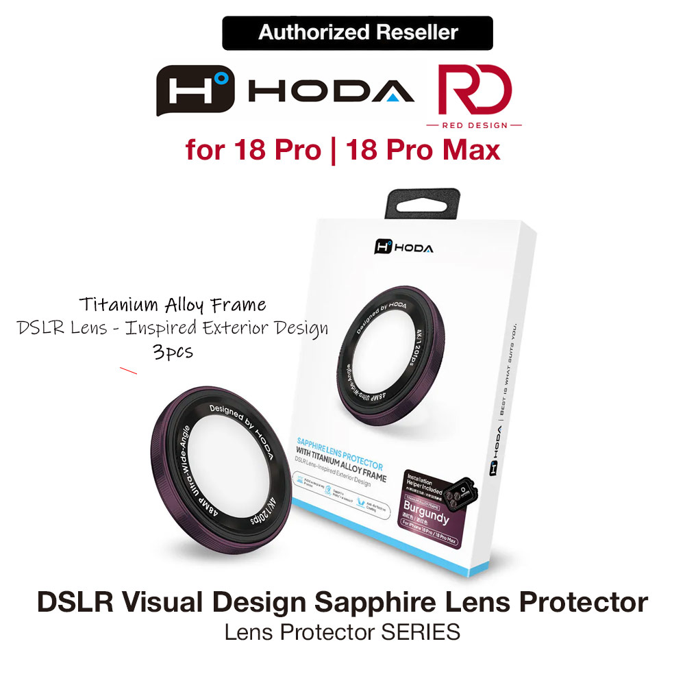Picture of Hoda Sapphire Lens Protector (Monocular Like Design) for iPhone 18 Pro |18 Pro Max - Red (3PCS) Apple iPhone 18 Pro- Apple iPhone 18 Pro Cases, Apple iPhone 18 Pro Covers, iPad Cases and a wide selection of Apple iPhone 18 Pro Accessories in Malaysia, Sabah, Sarawak and Singapore 
