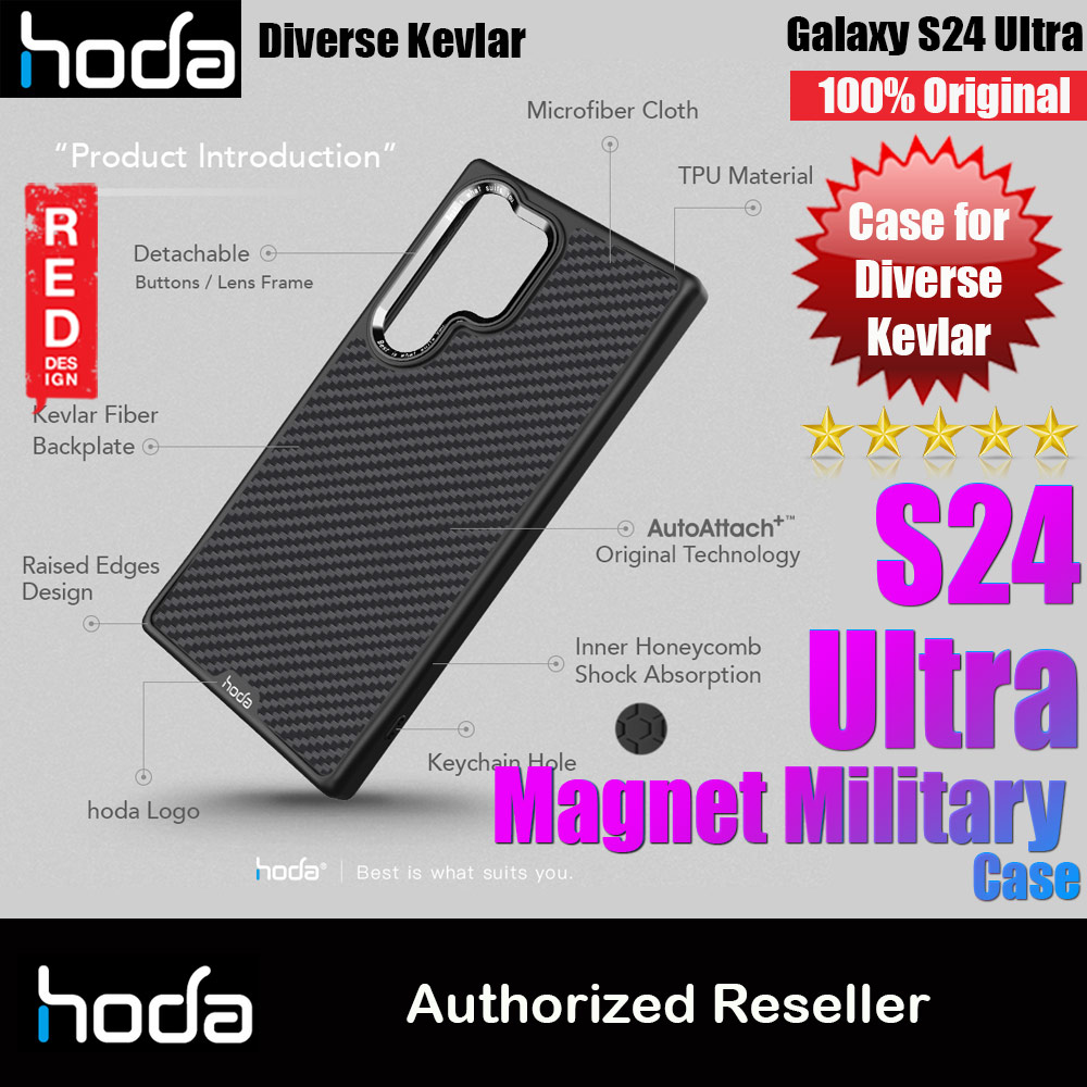 Picture of Hoda  Diverse Protective Case with Magnet Military Standard in KEVLAR for Galaxy S24 Ultra (Kevlar) Samsung Galaxy S24 Ultra- Samsung Galaxy S24 Ultra Cases, Samsung Galaxy S24 Ultra Covers, iPad Cases and a wide selection of Samsung Galaxy S24 Ultra Accessories in Malaysia, Sabah, Sarawak and Singapore 