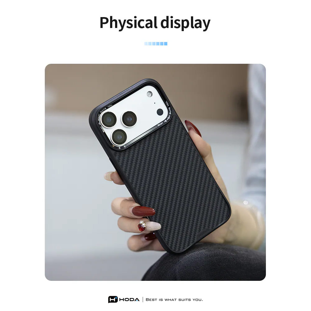 Picture of Apple iPhone 18 Pro Case | Hoda DIVERSE Case with Magnet for iPhone 18 Pro 17 Pro - KEVLAR