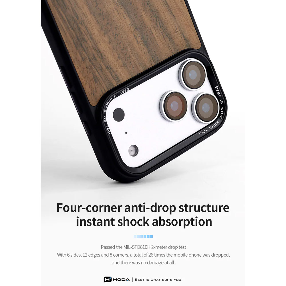 Picture of Apple iPhone 18 Pro Case | Hoda DIVERSE Case with Magnet for iPhone 18 Pro 17 Pro - WALNUT