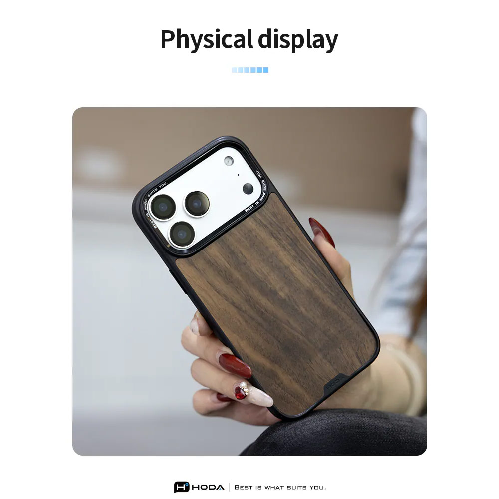 Picture of Apple iPhone 18 Pro Case | Hoda DIVERSE Case with Magnet for iPhone 18 Pro 17 Pro - WALNUT