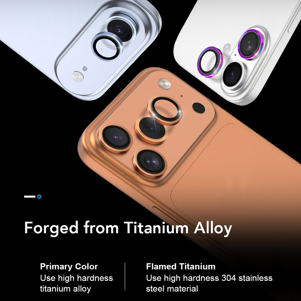 Picture of Apple iPhone 17 Pro 6.3  | Hoda Sapphire Lens Protector for iPhone 17 Pro Max 6.9 17 Pro 6.3  (3PCS Titanium Diamond)