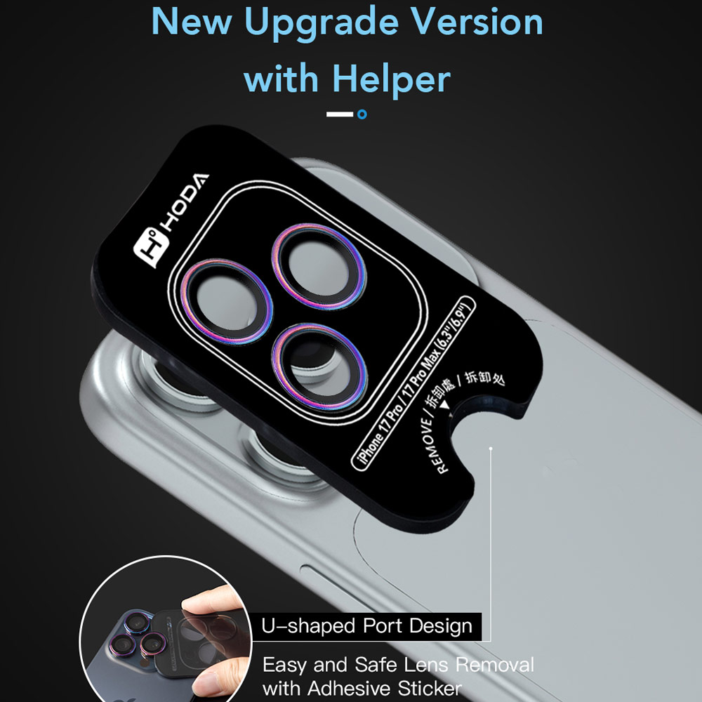 Picture of Apple iPhone 17 Pro 6.3  | Hoda Sapphire Lens Protector for iPhone 17 Pro Max 6.9 17 Pro 6.3  (3PCS Titanium Diamond)