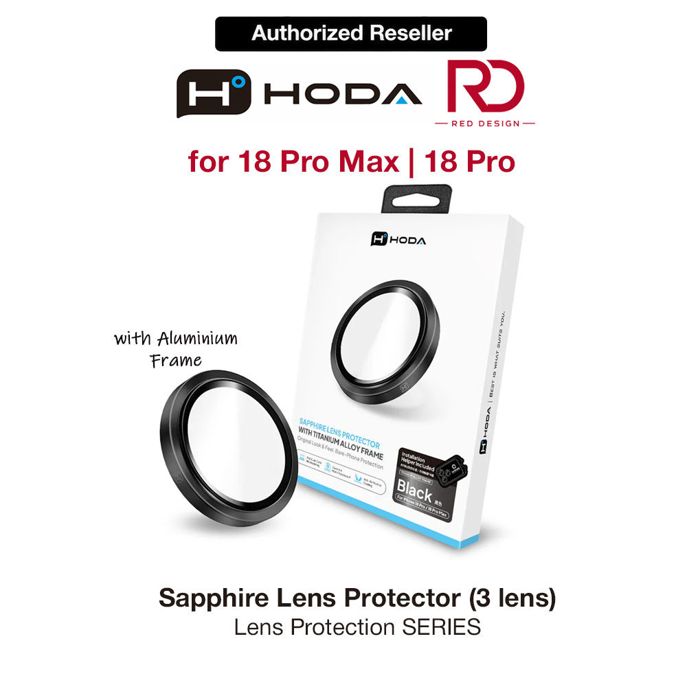 Picture of Hoda Sapphire Lens Protector for iPhone 18 Pro | 18 Pro Max with Helper - Black Titanium (3 Lens) Apple iPhone 18 Pro- Apple iPhone 18 Pro Cases, Apple iPhone 18 Pro Covers, iPad Cases and a wide selection of Apple iPhone 18 Pro Accessories in Malaysia, Sabah, Sarawak and Singapore 