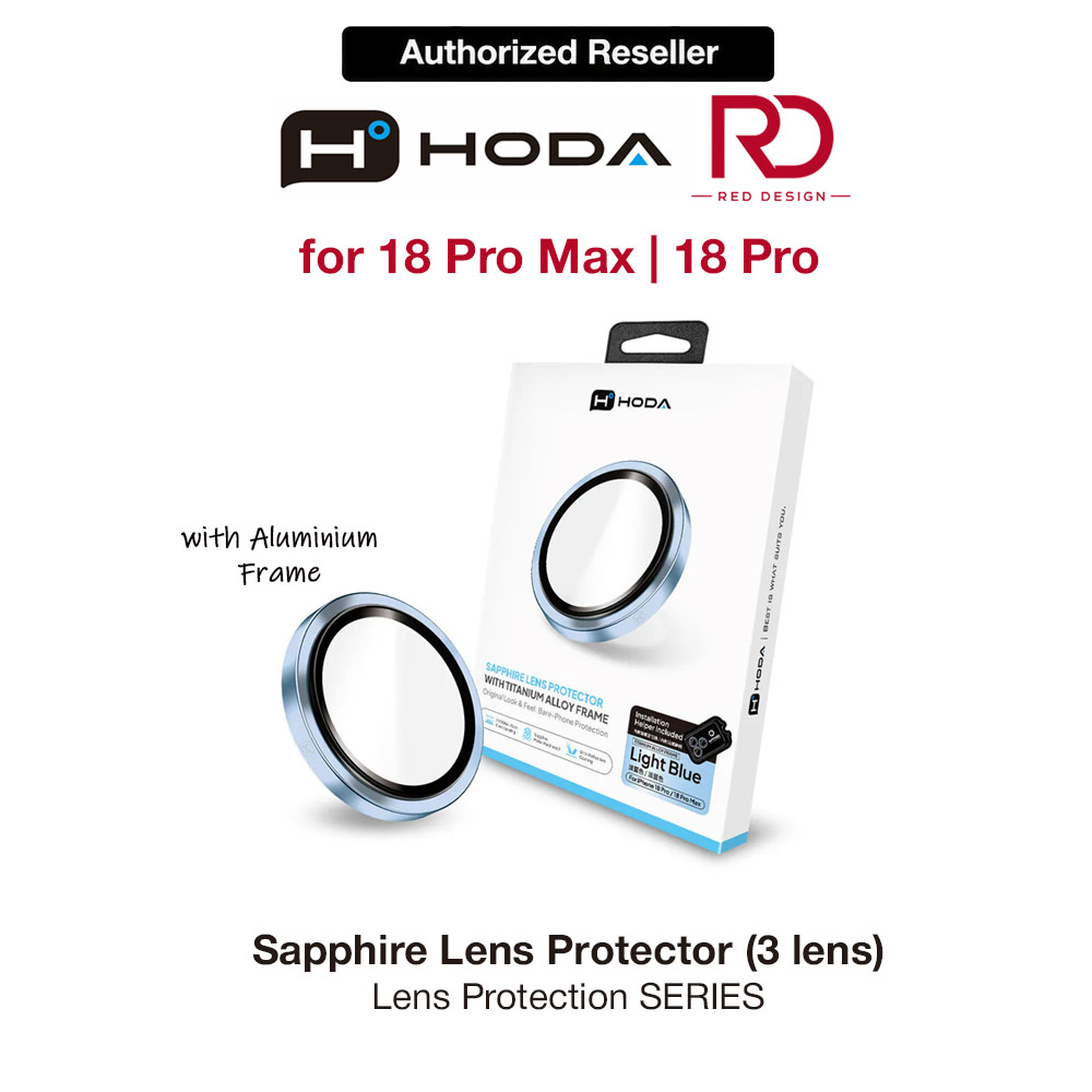 Picture of Hoda Sapphire Lens Protector for iPhone 18 Pro | 18 Pro Max with Helper - Blue (3 Lens) Apple iPhone 18 Pro- Apple iPhone 18 Pro Cases, Apple iPhone 18 Pro Covers, iPad Cases and a wide selection of Apple iPhone 18 Pro Accessories in Malaysia, Sabah, Sarawak and Singapore 