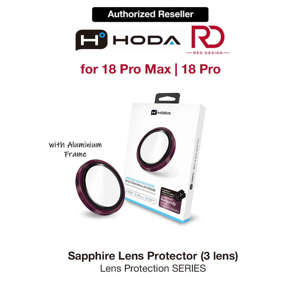 Picture of Hoda Sapphire Lens Protector for iPhone 18 Pro | 18 Pro Max with Helper - Red (3 Lens) Apple iPhone 18 Pro- Apple iPhone 18 Pro Cases, Apple iPhone 18 Pro Covers, iPad Cases and a wide selection of Apple iPhone 18 Pro Accessories in Malaysia, Sabah, Sarawak and Singapore 