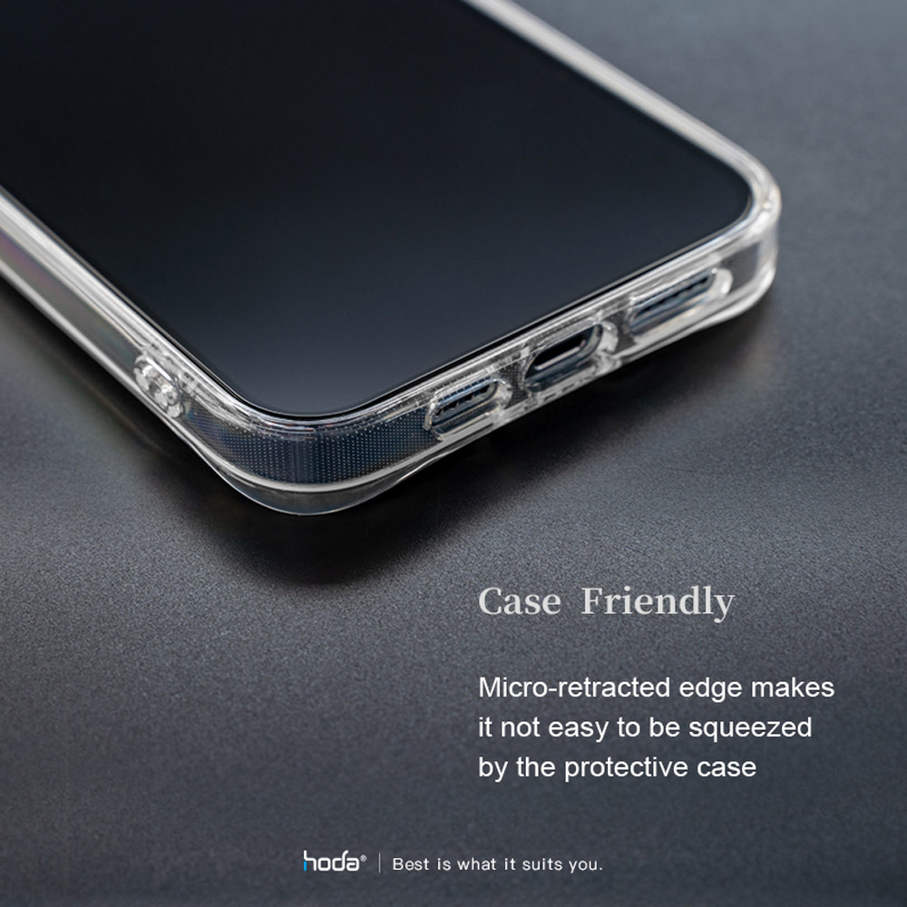 Picture of Apple iPhone 13 6.1 Screen Protector | Hoda 0.33mm 2.5D Full Coverage Tempered Glass Screen Protector for Apple iPhone 13 iPhone 13 Pro 6.1 (Anti Reflection)