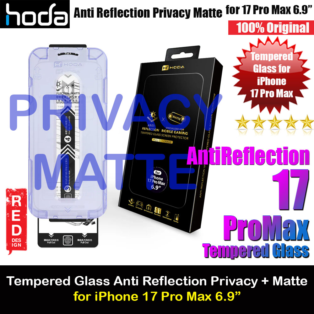 Picture of Hoda Anti Reflection Full Coverage Tempered Glass Screen Protector for iPhone 17 Pro Max 6.9 (Anti Reflection Privacy Matte) Apple iPhone 17 Pro Max 6.9- Apple iPhone 17 Pro Max 6.9 Cases, Apple iPhone 17 Pro Max 6.9 Covers, iPad Cases and a wide selection of Apple iPhone 17 Pro Max 6.9 Accessories in Malaysia, Sabah, Sarawak and Singapore 