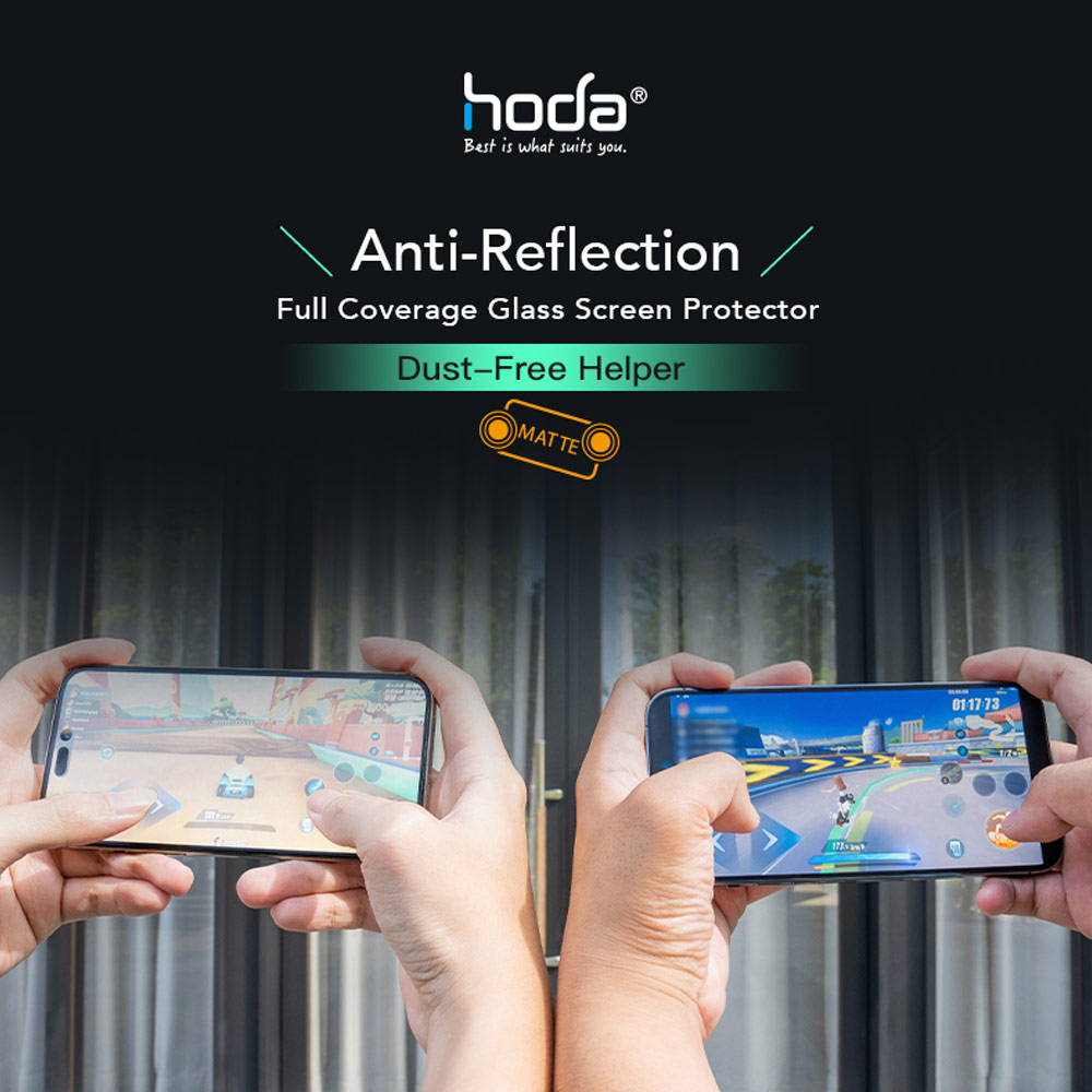 Picture of Apple iPhone 18 Pro Max Screen Protector | Hoda Anti Reflection Matte  Full Coverage Tempered Glass Screen Protector for iPhone 18 Pro Max Dust Free Helper Lite Included - Matte