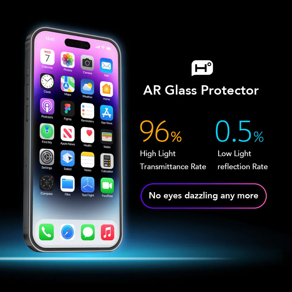Picture of Apple iPhone Duo Case | Hoda Case Friendly Tempered Glass Screen Protector for iPhone Duo - Front Anti Reflection