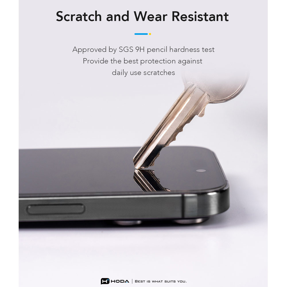 Picture of Apple iPhone 16 Pro 6.3 Screen Protector | Hoda Anti Clear Full Coverage Tempered Glass Screen Protector for iPhone 17 Pro 16 Pro 6.3 (Clear)