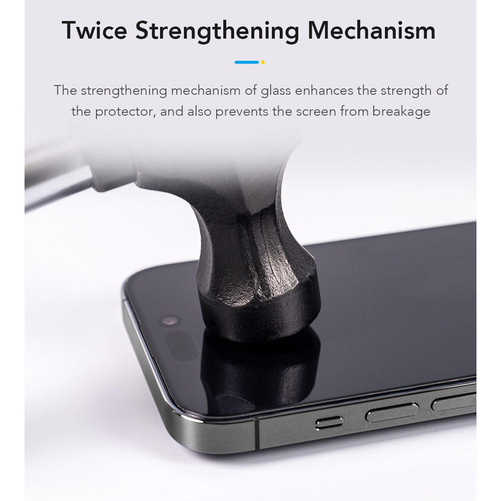 Picture of Apple iPhone 16 Pro 6.3 Screen Protector | Hoda Anti Clear Full Coverage Tempered Glass Screen Protector for iPhone 17 Pro 16 Pro 6.3 (Clear)