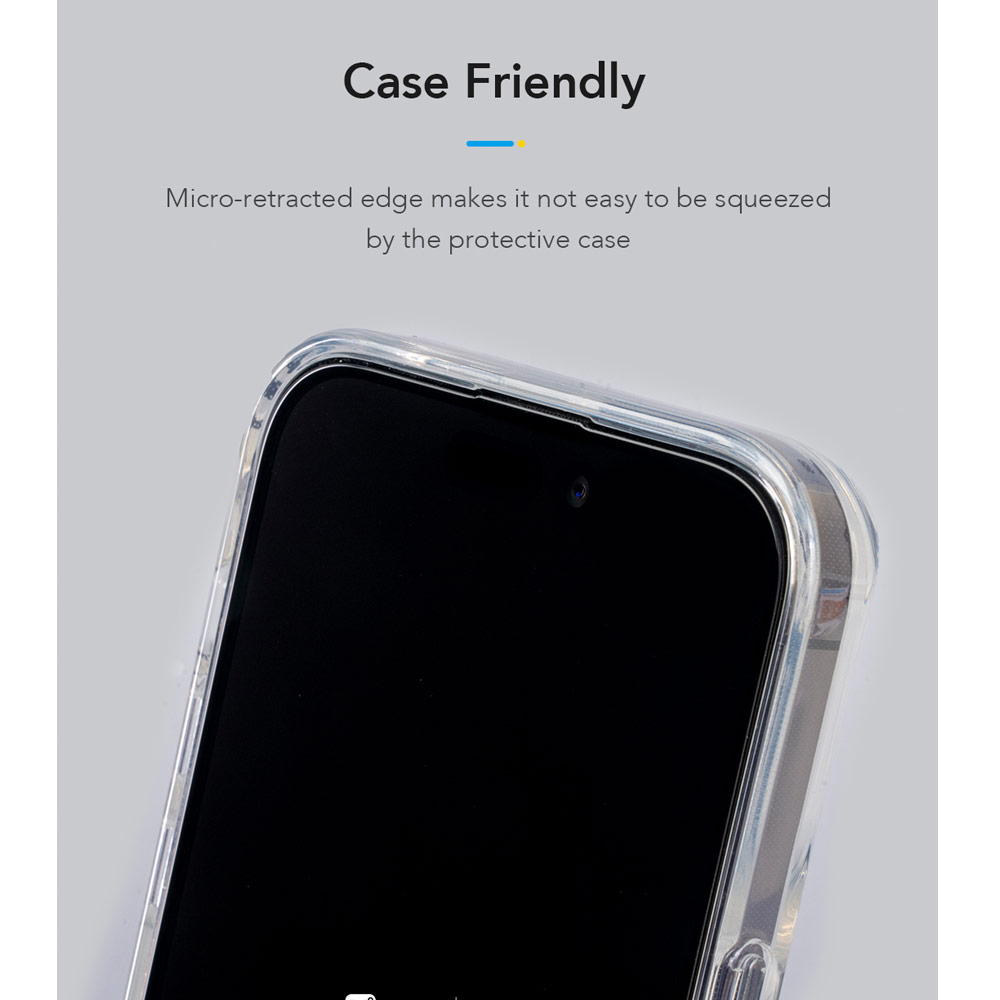 Picture of Apple iPhone 16 Pro 6.3 Screen Protector | Hoda Anti Clear Full Coverage Tempered Glass Screen Protector for iPhone 17 Pro 16 Pro 6.3 (Clear)