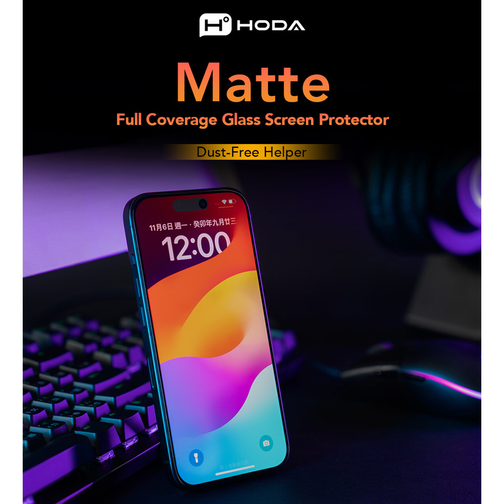 Picture of Apple iPhone 17 6.3 Screen Protector | Hoda Anti Glare Full Coverage Tempered Glass Screen Protector for iPhone 17 6.3 (Matte)