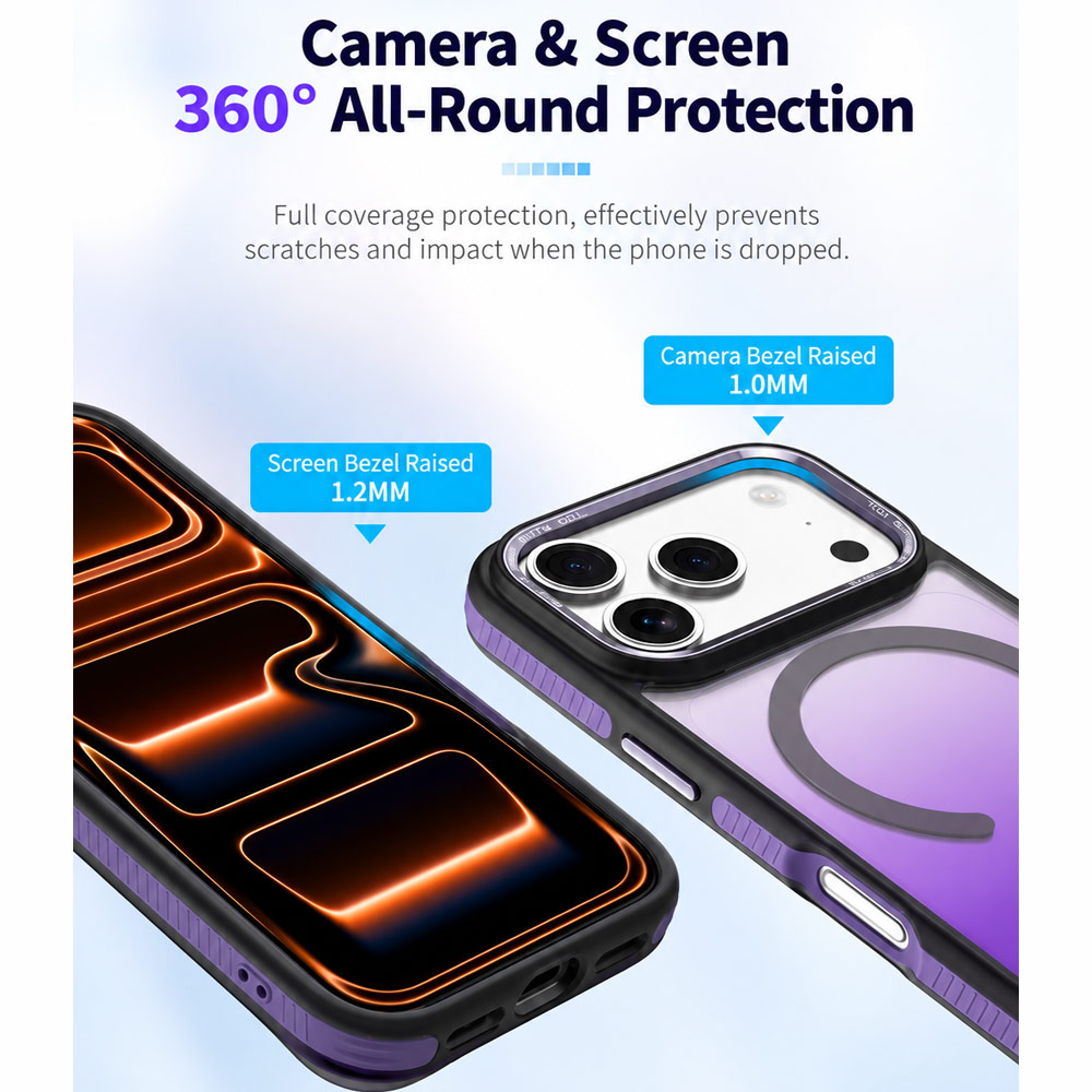 Picture of Apple iPhone 18 Pro Case | Hoda MultiColor Case with Magnet for iPhone 18 Pro 17 Pro - Twilight Purple