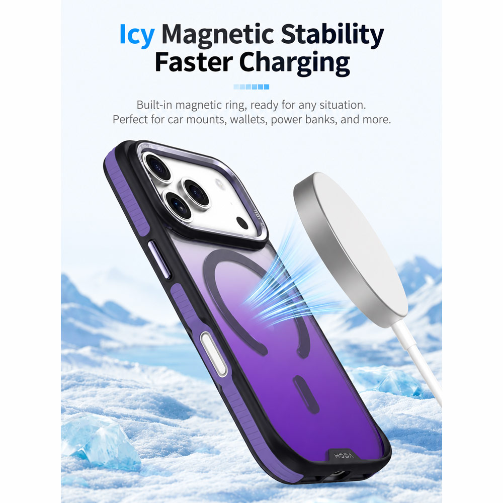 Picture of Apple iPhone 18 Pro Case | Hoda MultiColor Case with Magnet for iPhone 18 Pro 17 Pro - Twilight Purple