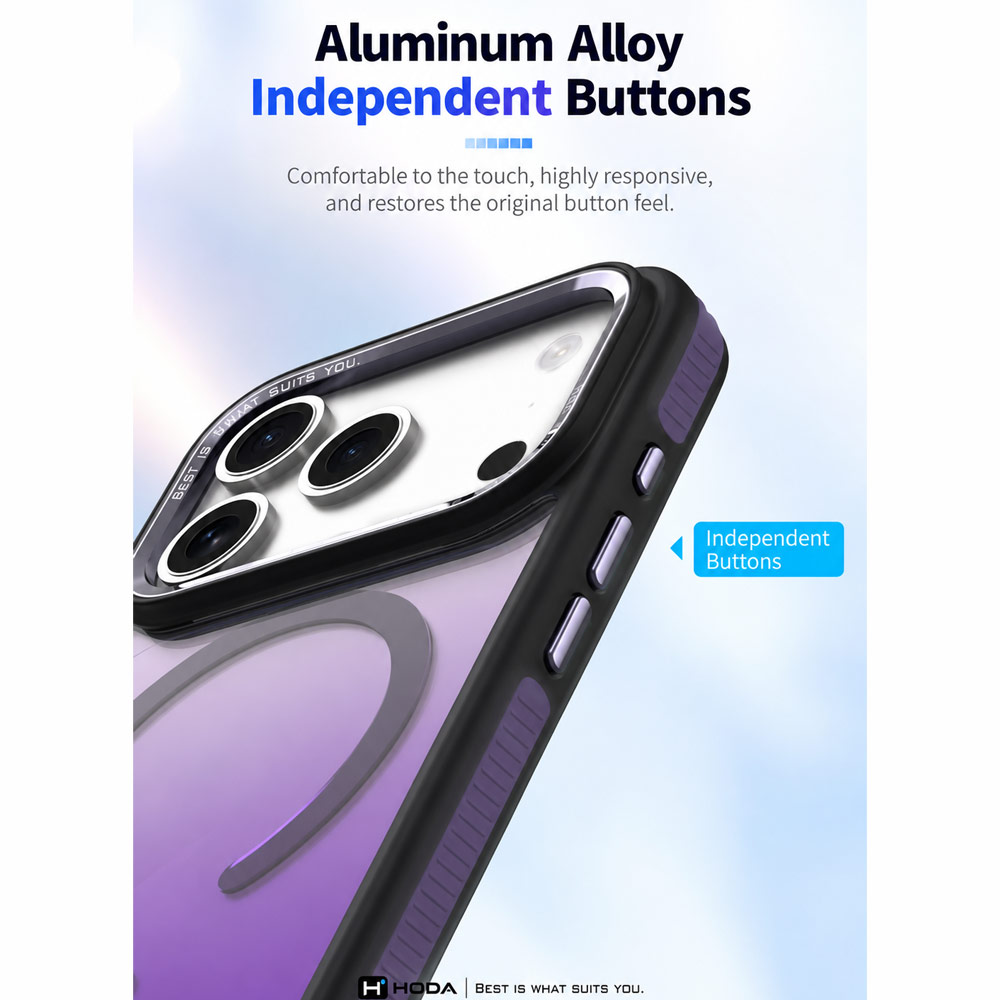 Picture of Apple iPhone 18 Pro Case | Hoda MultiColor Case with Magnet for iPhone 18 Pro 17 Pro - Twilight Purple