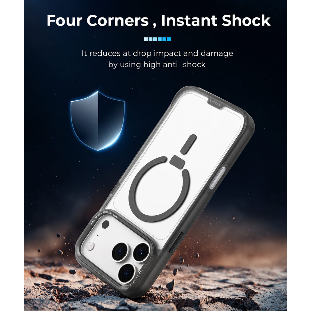 Picture of Apple iPhone 18 Pro Case | Hoda ROUGH Case Military Standard MagSafe Enhanced with PureSurfaceTM with Camera Button for iPhone 18 Pro - Matte