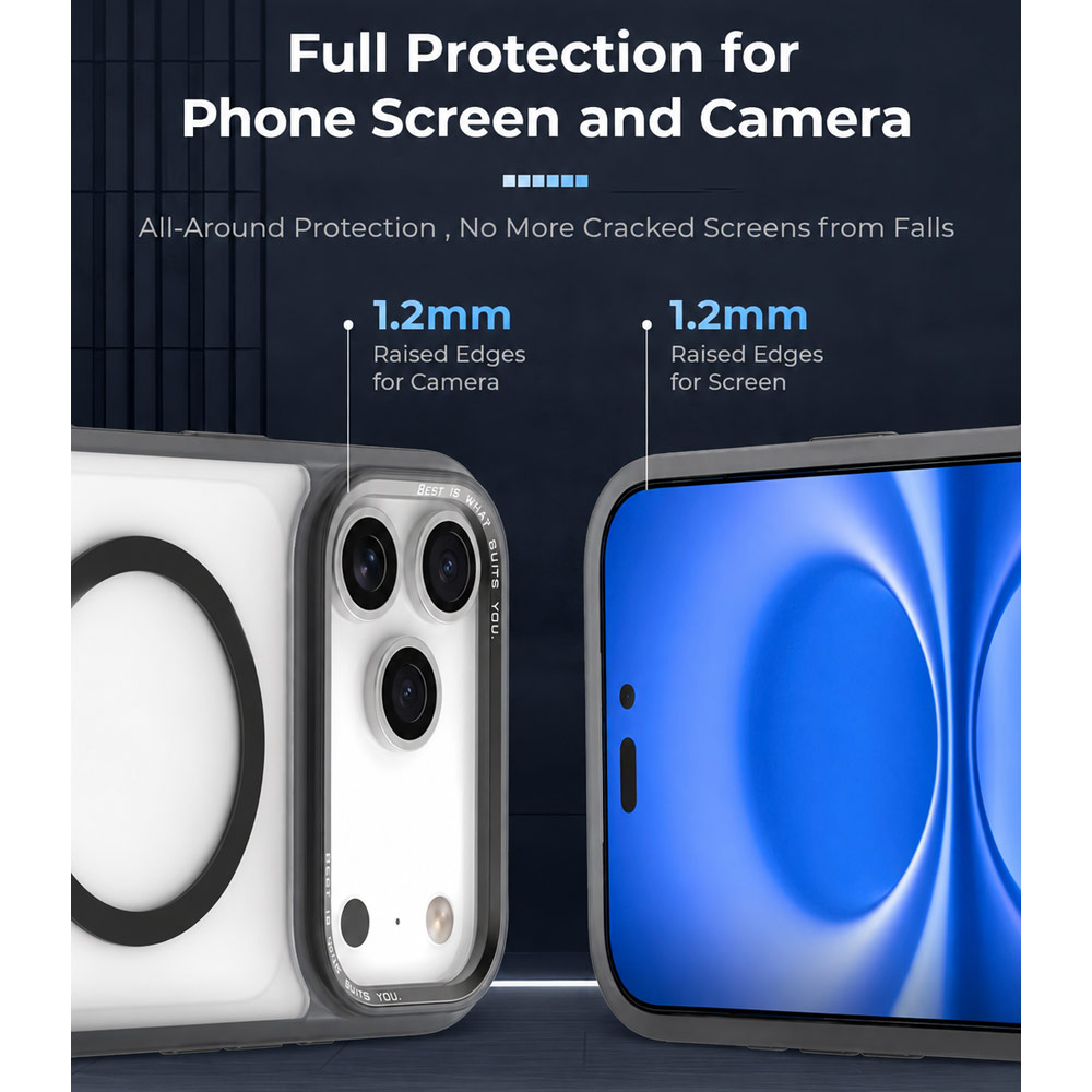 Picture of Apple iPhone 18 Pro Case | Hoda ROUGH Case Military Standard MagSafe Enhanced with PureSurfaceTM with Camera Button for iPhone 18 Pro - Matte