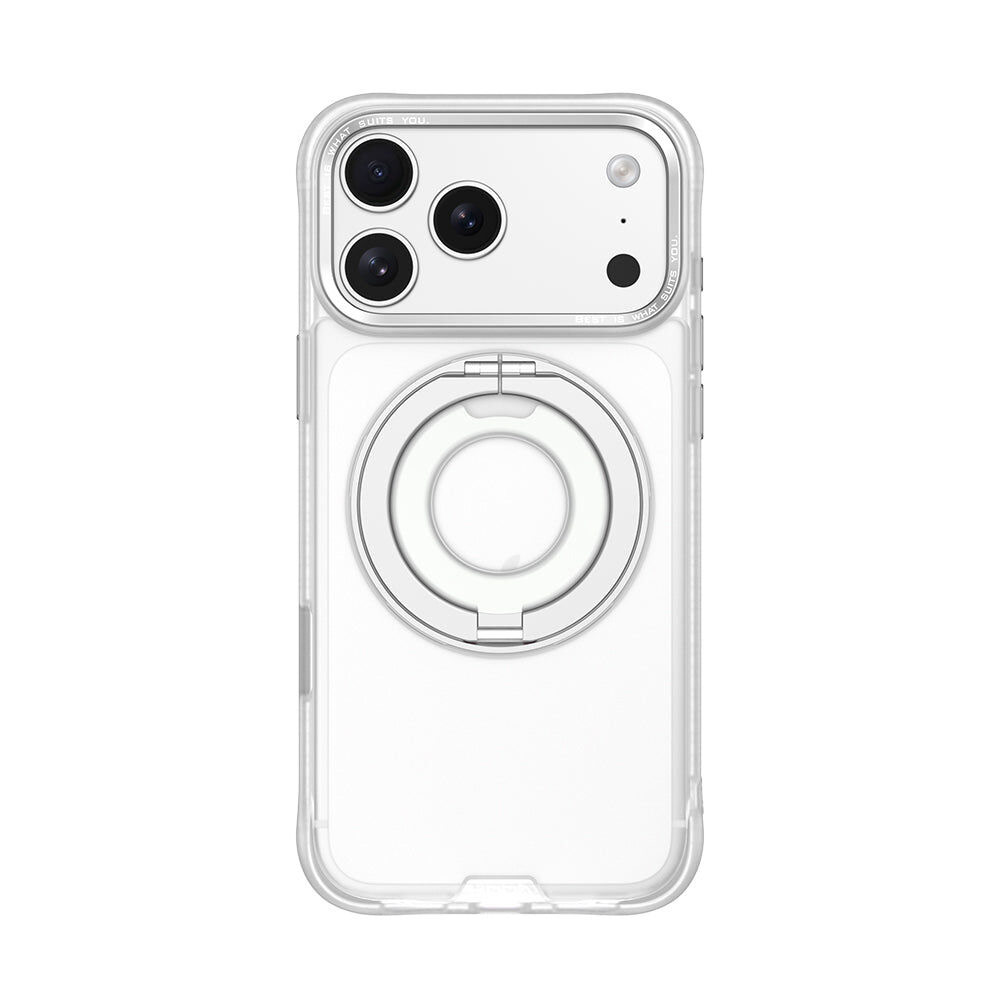 Picture of Apple iPhone 18 Pro Case | Hoda ROUGH Case Magnet with 360° foldable rotating ring-holder stand Enhanced with PureSurfaceTM with Camera Button for iPhone 18 Pro 17 Pro - Matte