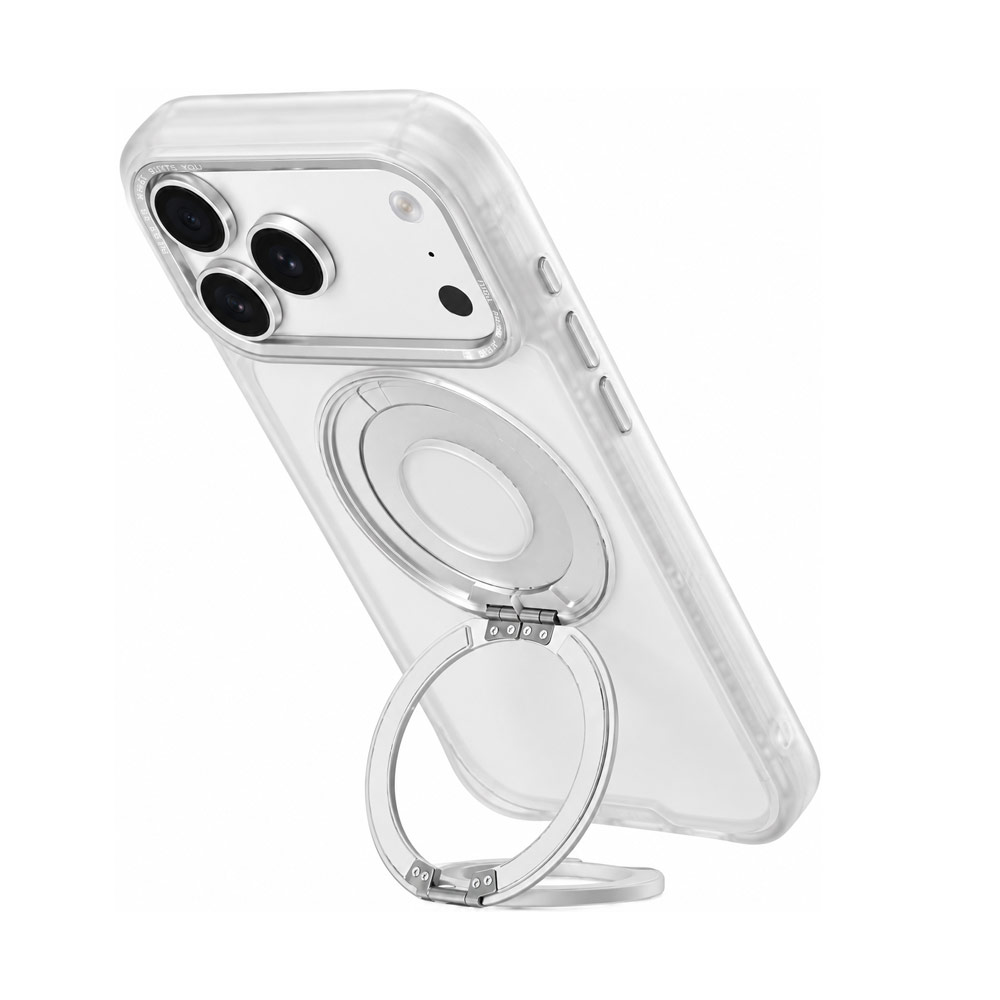 Picture of Apple iPhone 18 Pro Case | Hoda ROUGH Case Magnet with 360° foldable rotating ring-holder stand Enhanced with PureSurfaceTM with Camera Button for iPhone 18 Pro 17 Pro - Matte