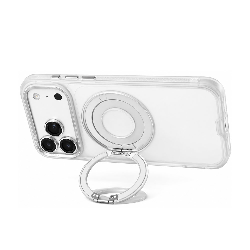 Picture of Apple iPhone 18 Pro Case | Hoda ROUGH Case Magnet with 360° foldable rotating ring-holder stand Enhanced with PureSurfaceTM with Camera Button for iPhone 18 Pro 17 Pro - Matte