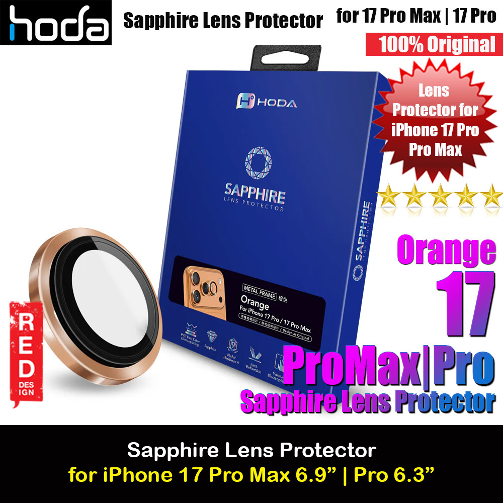 Picture of Hoda Sapphire Lens Protector for iPhone 17 Pro Max 6.9 17 Pro 6.3  (3PCS Orange) Apple iPhone 17 Pro 6.3- Apple iPhone 17 Pro 6.3 Cases, Apple iPhone 17 Pro 6.3 Covers, iPad Cases and a wide selection of Apple iPhone 17 Pro 6.3 Accessories in Malaysia, Sabah, Sarawak and Singapore 