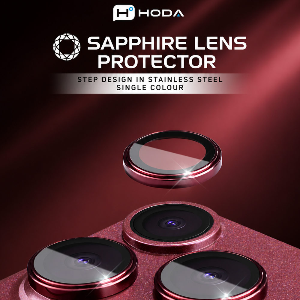 Picture of Apple iPhone Duo | Hoda Sapphire Lens Protector Glossy two color Stainless Steel For iPhone Duo - Titanium Diamond 2pcs