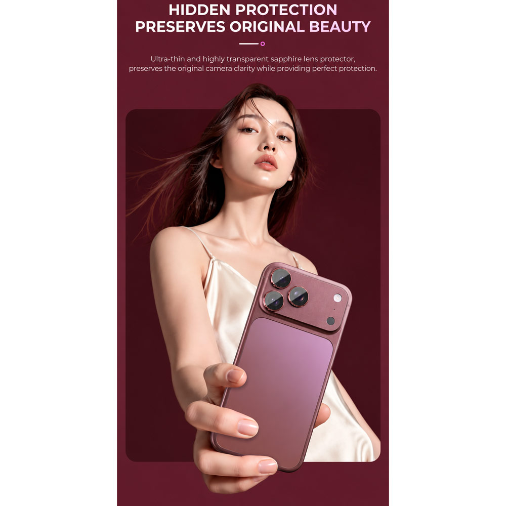 Picture of Apple iPhone Duo | Hoda Sapphire Lens Protector Glossy two color Stainless Steel For iPhone Duo - Titanium Diamond 2pcs