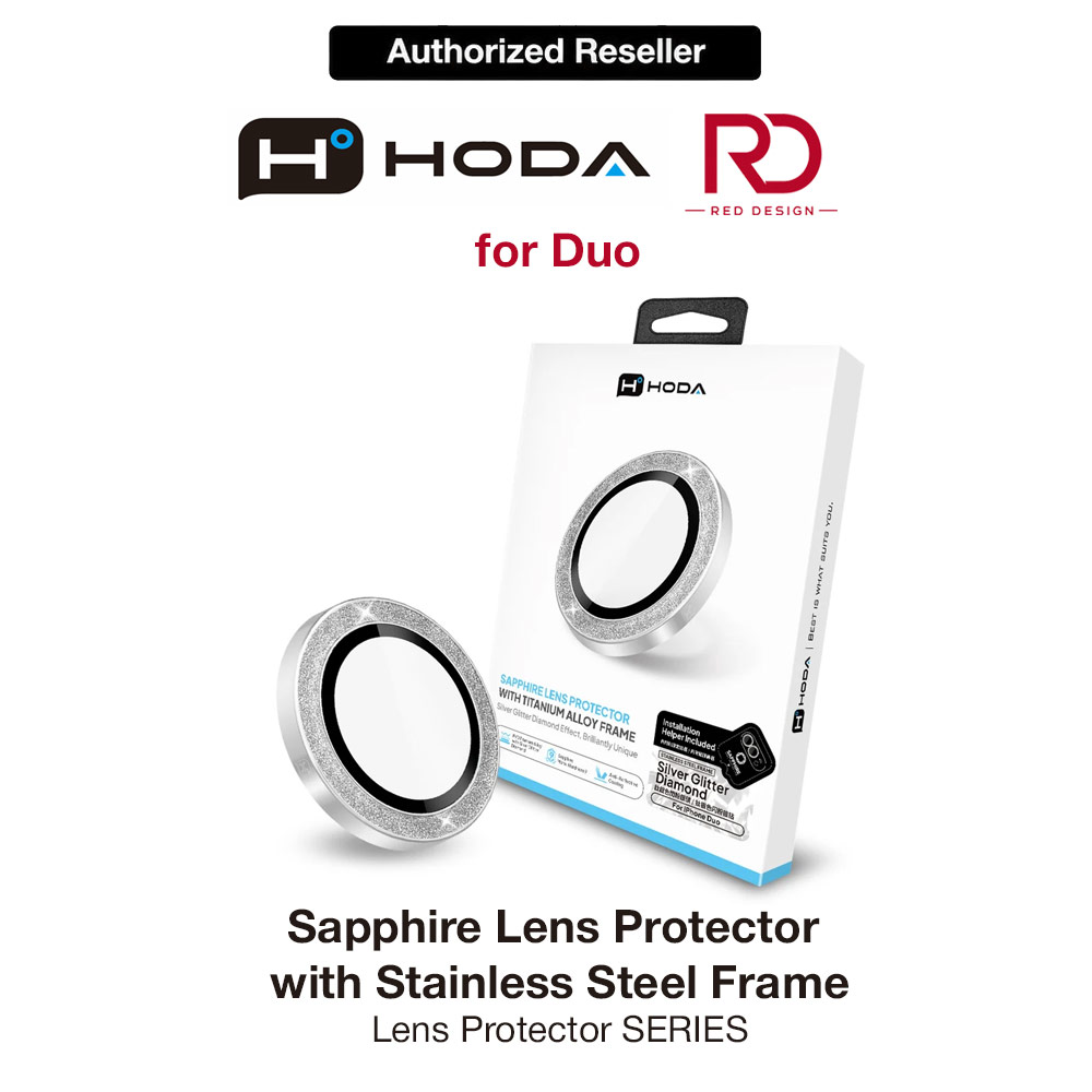 Picture of Hoda Sapphire Lens Protector Glossy two color Stainless Steel For iPhone Duo  - Silver Diamond 2pcs Apple iPhone Duo- Apple iPhone Duo Cases, Apple iPhone Duo Covers, iPad Cases and a wide selection of Apple iPhone Duo Accessories in Malaysia, Sabah, Sarawak and Singapore 