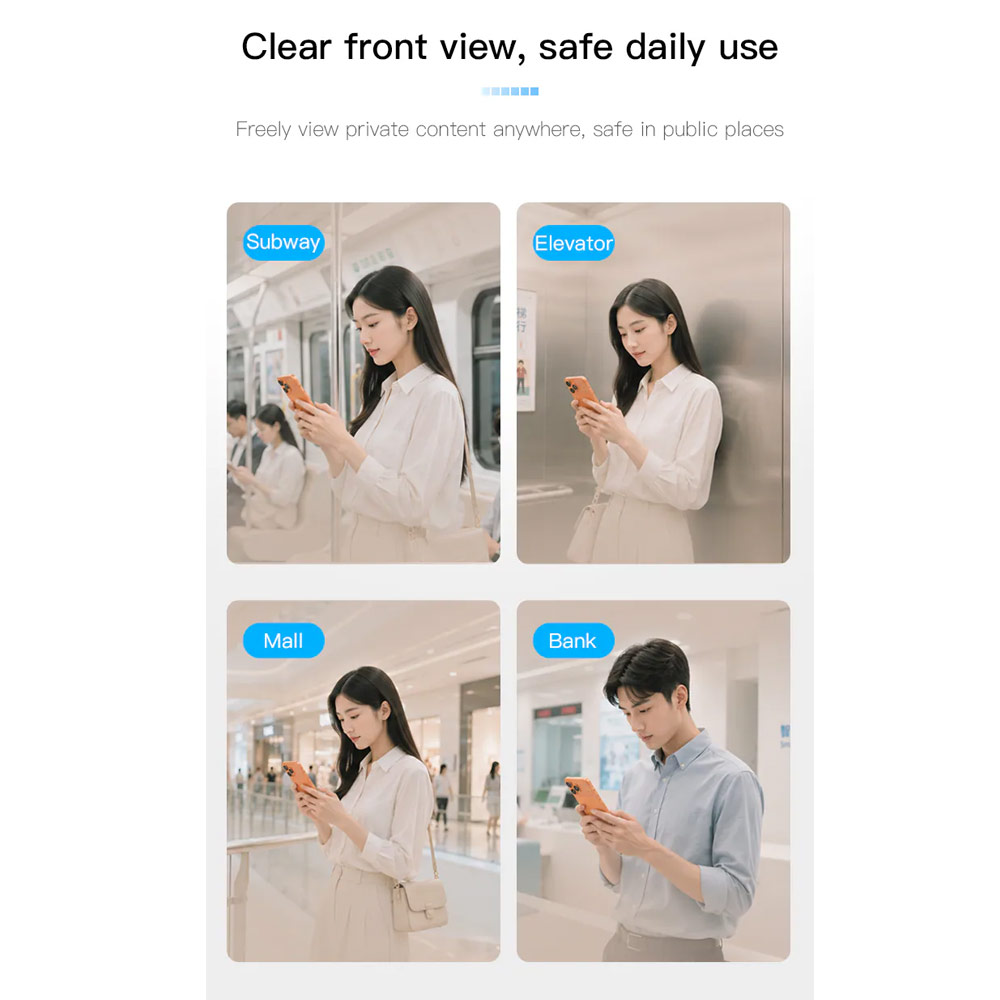 Picture of Apple iPhone 18 Pro Max Screen Protector | Hoda Full Coverage Tempered Glass Screen Protector for iPhone 18 Pro Max with Dust-Free Helper - Privacy 4 ways
