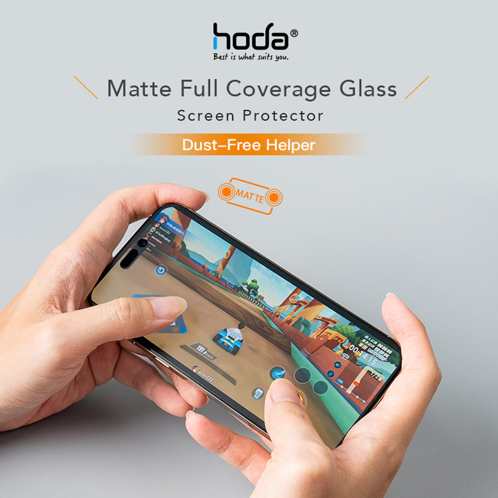 Picture of Apple iPhone 14 Pro 6.1 Screen Protector | Hoda 0.33mm 2.5D Anti Glare Matte Gaming Full Coverage Tempered Glass Screen Protector for Apple iPhone 14 Pro 6.1  (Matte)