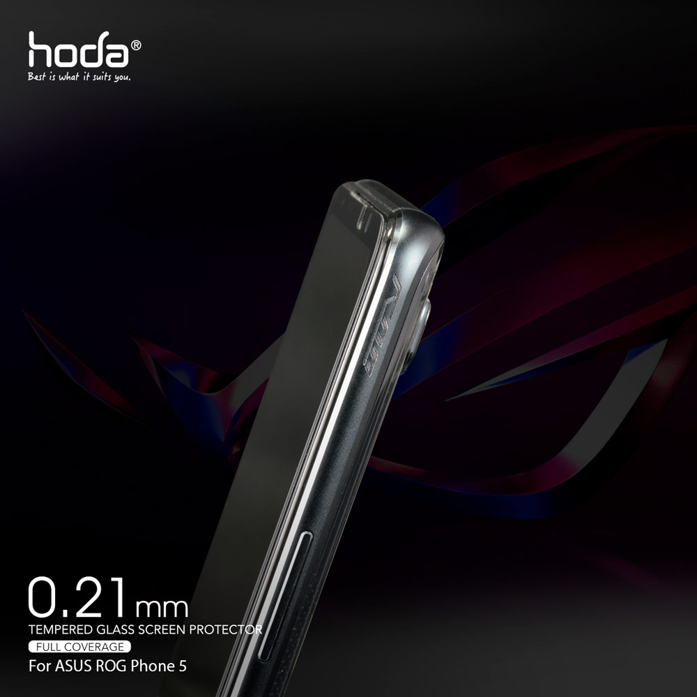 Picture of ASUS ROG Phone 5 Pro Screen Protector | Hoda 0.21mm Evolution Strengthened Edge Full Coverage Glass Screen Protector 9H Tempered Glass for Asus Rog Phone 5 Pro Rog Phone 5 Ultimate  (0.21 mm Strengthen Edge Black)