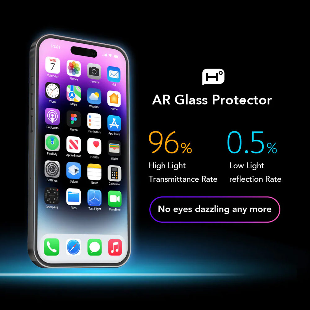 Picture of Apple iPhone 18 Pro Max Screen Protector | Hoda Full Coverage Tempered Glass Screen Protector for iPhone 18 Pro Max with Dust-Free Helper - Anti Reflection Flagship