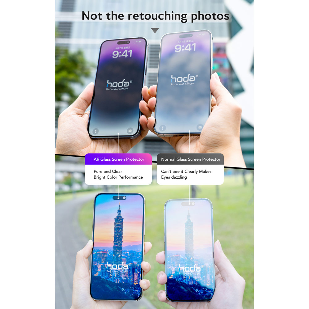 Picture of Apple iPhone 18 Pro Max Screen Protector | Hoda Full Coverage Tempered Glass Screen Protector for iPhone 18 Pro Max with Dust-Free Helper - Anti Reflection Flagship