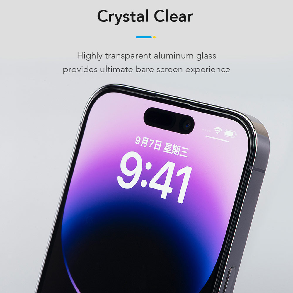 Picture of Apple iPhone 18 Pro Screen Protector | Hoda Full Coverage Tempered Glass Screen Protector for iPhone 18 Pro 17 Pro  with Dust-Free Helper - Clear
