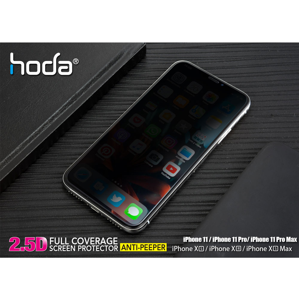 Picture of Apple iPhone 11 6.1 Screen Protector | Hoda 0.33mm Full Coverage Privacy Tempered Glass Screen Protector for Apple iPhone 11 6.1" (Anti Peeper Anti View Black)