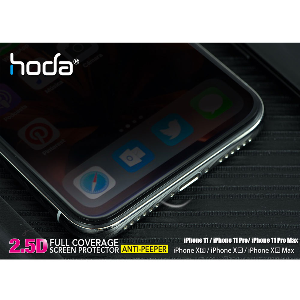 Picture of Apple iPhone 11 6.1 Screen Protector | Hoda 0.33mm Full Coverage Privacy Tempered Glass Screen Protector for Apple iPhone 11 6.1" (Anti Peeper Anti View Black)