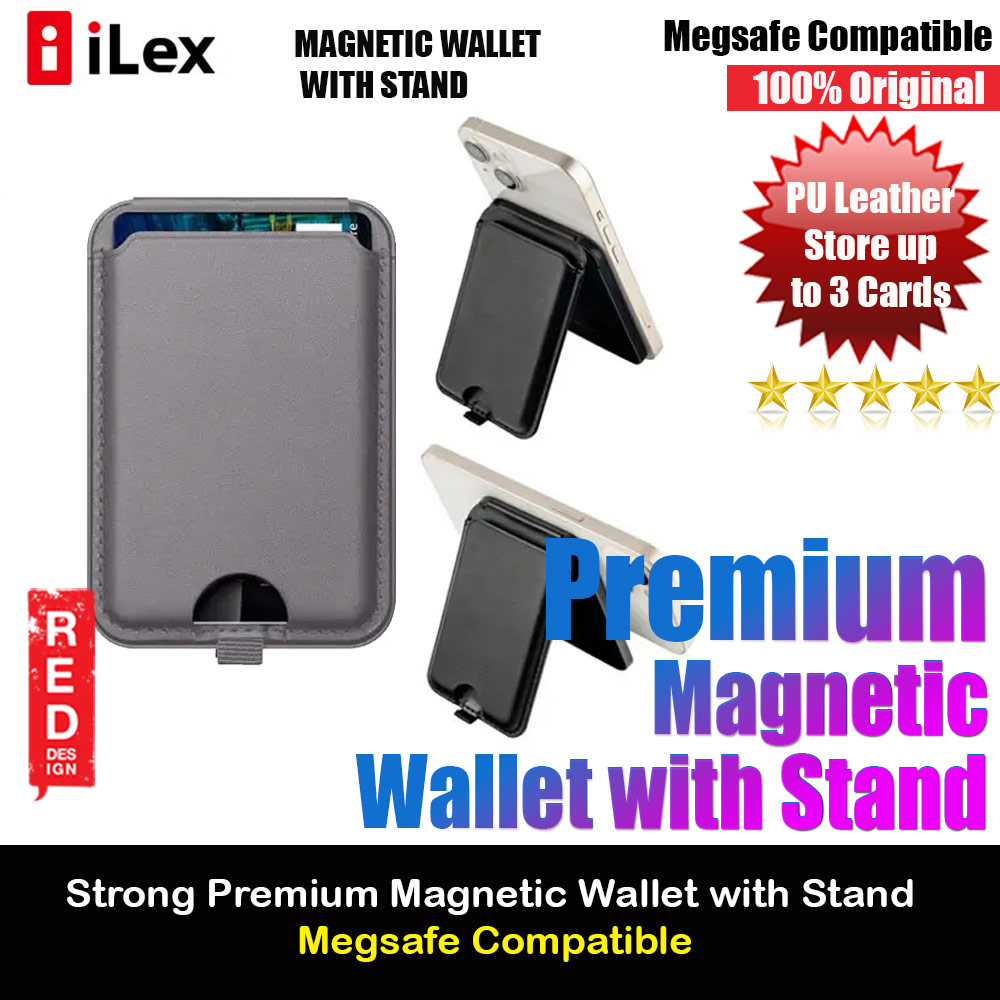 Picture of iLex Premium PU Leather Snap Magnetic Magsafe Compatible Wallet and Stand Kickstand Card Holder Phone Stand PU Leather (Grey) Apple iPhone 15 Pro Max 6.7- Apple iPhone 15 Pro Max 6.7 Cases, Apple iPhone 15 Pro Max 6.7 Covers, iPad Cases and a wide selection of Apple iPhone 15 Pro Max 6.7 Accessories in Malaysia, Sabah, Sarawak and Singapore 