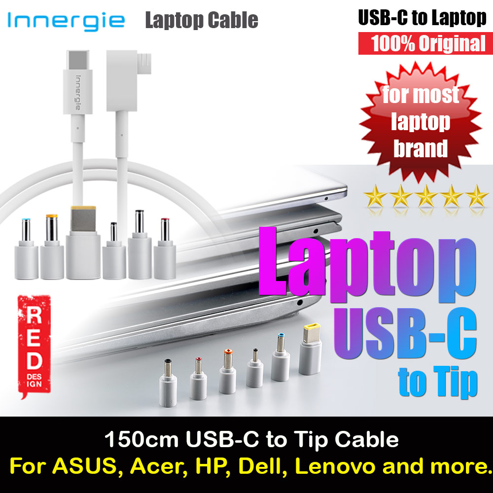 Picture of Innergie USB-C to Laptop Tip Cable for most brand Laptop Notebook ASUS Acer HP Dell Lenovo (150cm) Red Design- Red Design Cases, Red Design Covers, iPad Cases and a wide selection of Red Design Accessories in Malaysia, Sabah, Sarawak and Singapore 