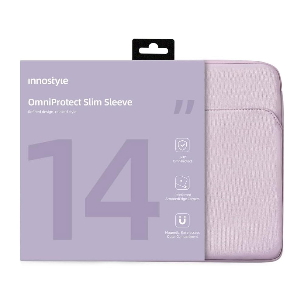 Picture of Innostyle Omiprotect Series Shock Proof Laptop Notebook Sleeve with Front Compartment for up to 14 inches Laptop (Lavender)