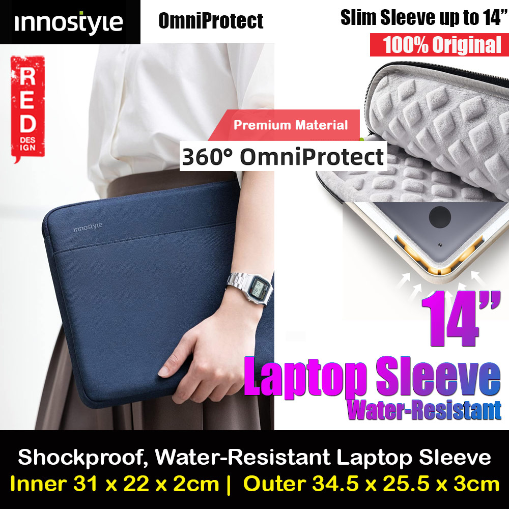 Picture of Innostyle Omiprotect Series Shock Proof Laptop Notebook Sleeve with Front Compartment for up to 14 inches Laptop (Midnight Blue) Red Design- Red Design Cases, Red Design Covers, iPad Cases and a wide selection of Red Design Accessories in Malaysia, Sabah, Sarawak and Singapore 