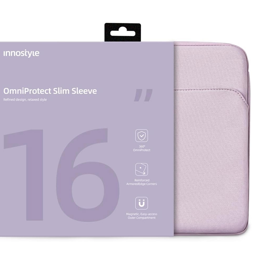 Picture of Innostyle Omiprotect Series Shock Proof Laptop Notebook Sleeve with Front Compartment for up to 16 inches Laptop (Lavender)