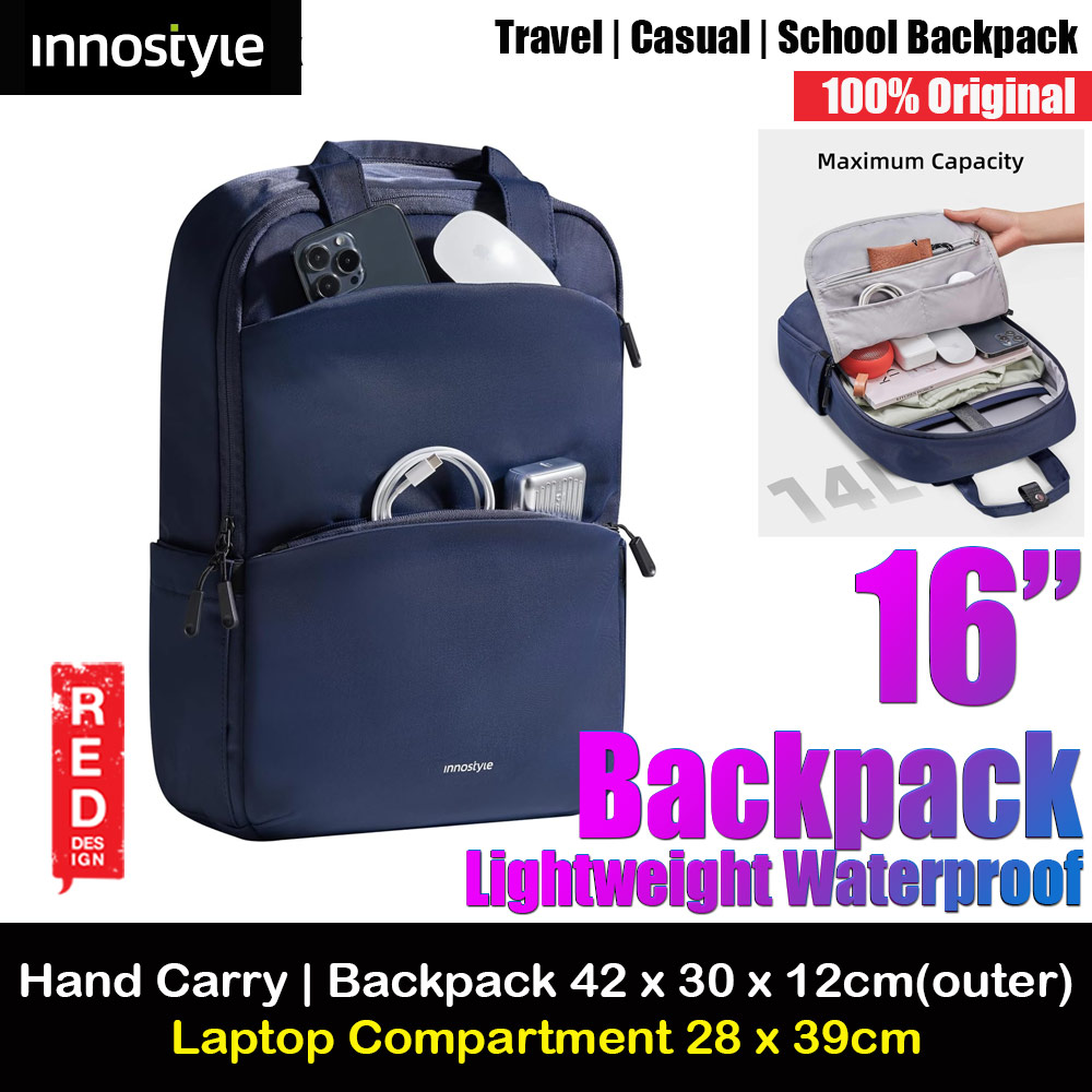 Picture of Innostyle ColorLite Series Lightweight Waterproof Hand Carry Travel Backpack for laptop up to 16" (Deep Blue) Red Design- Red Design Cases, Red Design Covers, iPad Cases and a wide selection of Red Design Accessories in Malaysia, Sabah, Sarawak and Singapore 